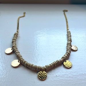 Golden Bead & Chain Necklace